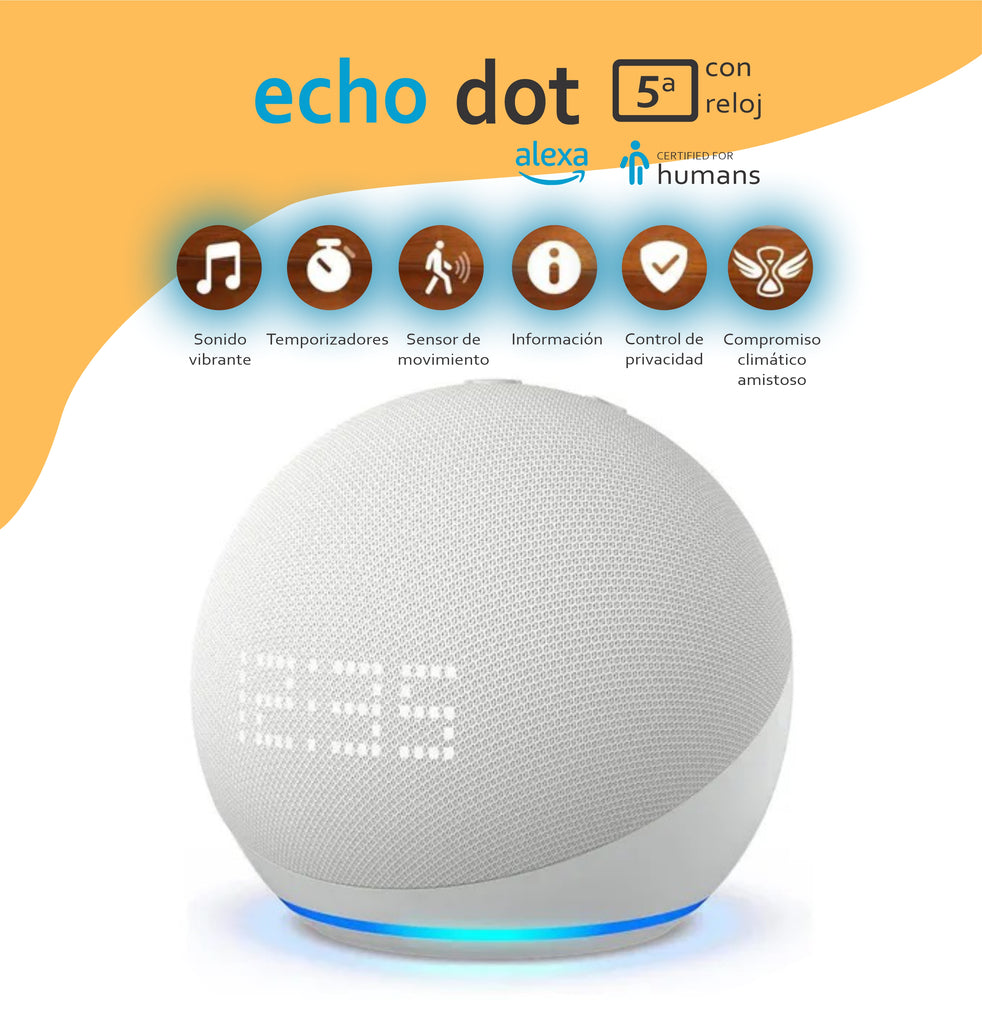 Parlante Asistente Alexa Echo Dot 5ta Generación Con Reloj